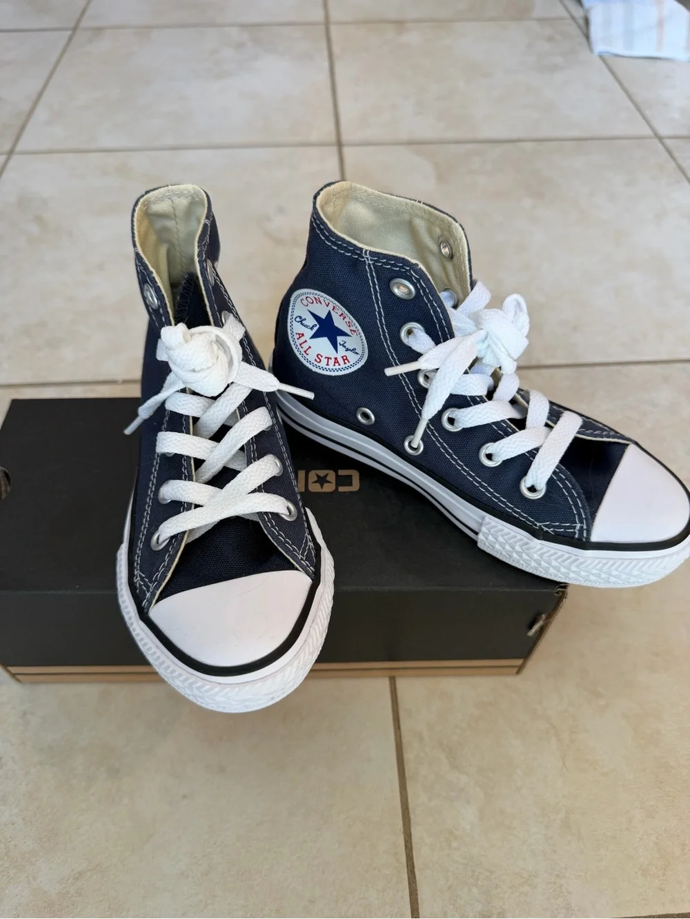 Converse Kids Chuck Taylor High Top Sneakers - Navy and White